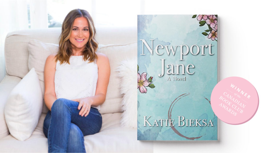Photo of author Katie Bieksa and her book Newport Jane