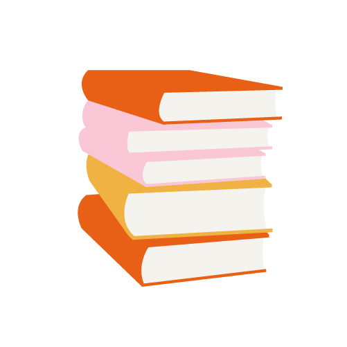 Illustration of a stack of books.