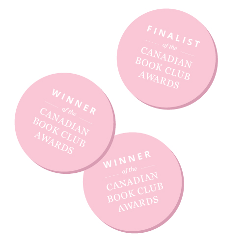 Illustration of The Canadian Book Club Award Winner and Finalist Stickers