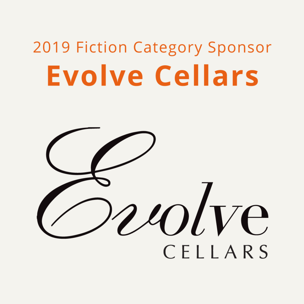 Graphic announcing Evolve Cellars as the 2019 Fiction Category Sponsor